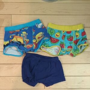 Kids' Blue & Aqua Fruit and Truck Print Underwear 3 Pack - 8 Years